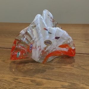 Mid Century Italian Murano Millefiori Glass Vessel(Napkin Or Letter Holder)